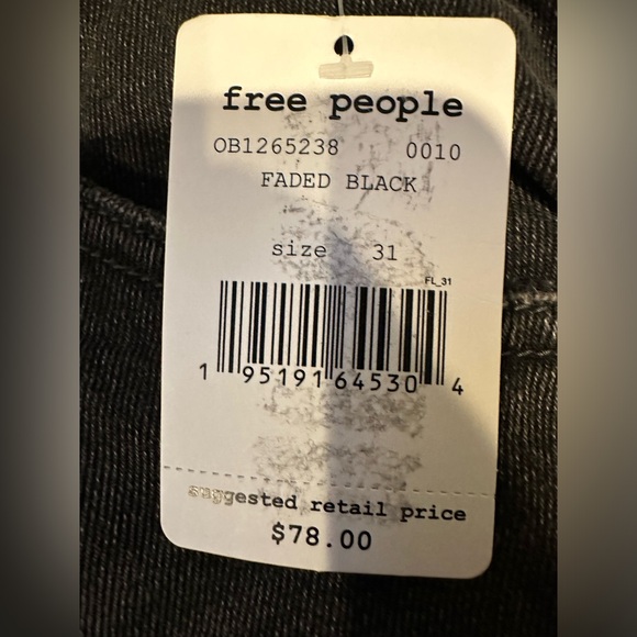 NEW Free People Distressed A-Line Denim Skirt size 31 NWT faded black jean - Picture 6 of 13